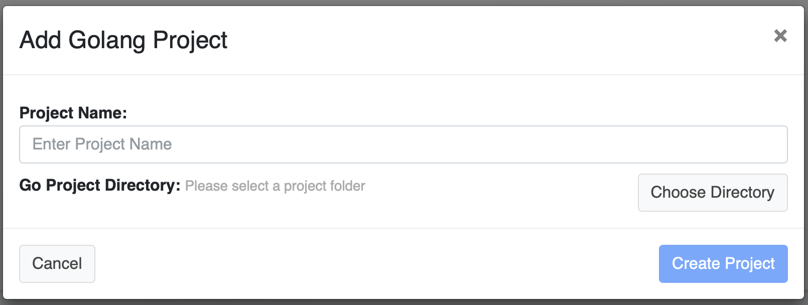 Add Project Widget