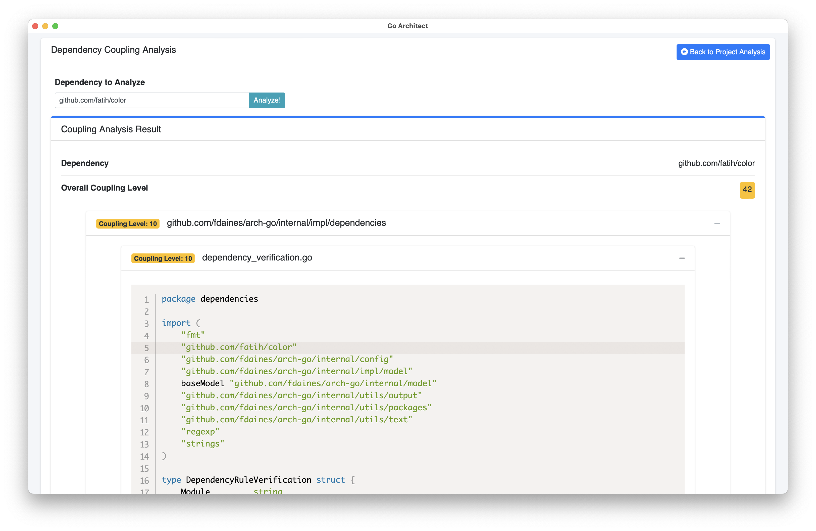 Dependency Coupling Tool - View Source Code